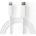 Nedis 1m USB-C Lightning Kabel für iPad, iPhone, iPod, weiß (CCGW39650WT10)