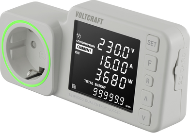 VOLTCRAFT SEM5000 DUAL Energiekosten-Messgerät Kostenprognose, Alarmfunktion, Stromtarif einstellbar, Datenloggerfunktion (VC-14516985)