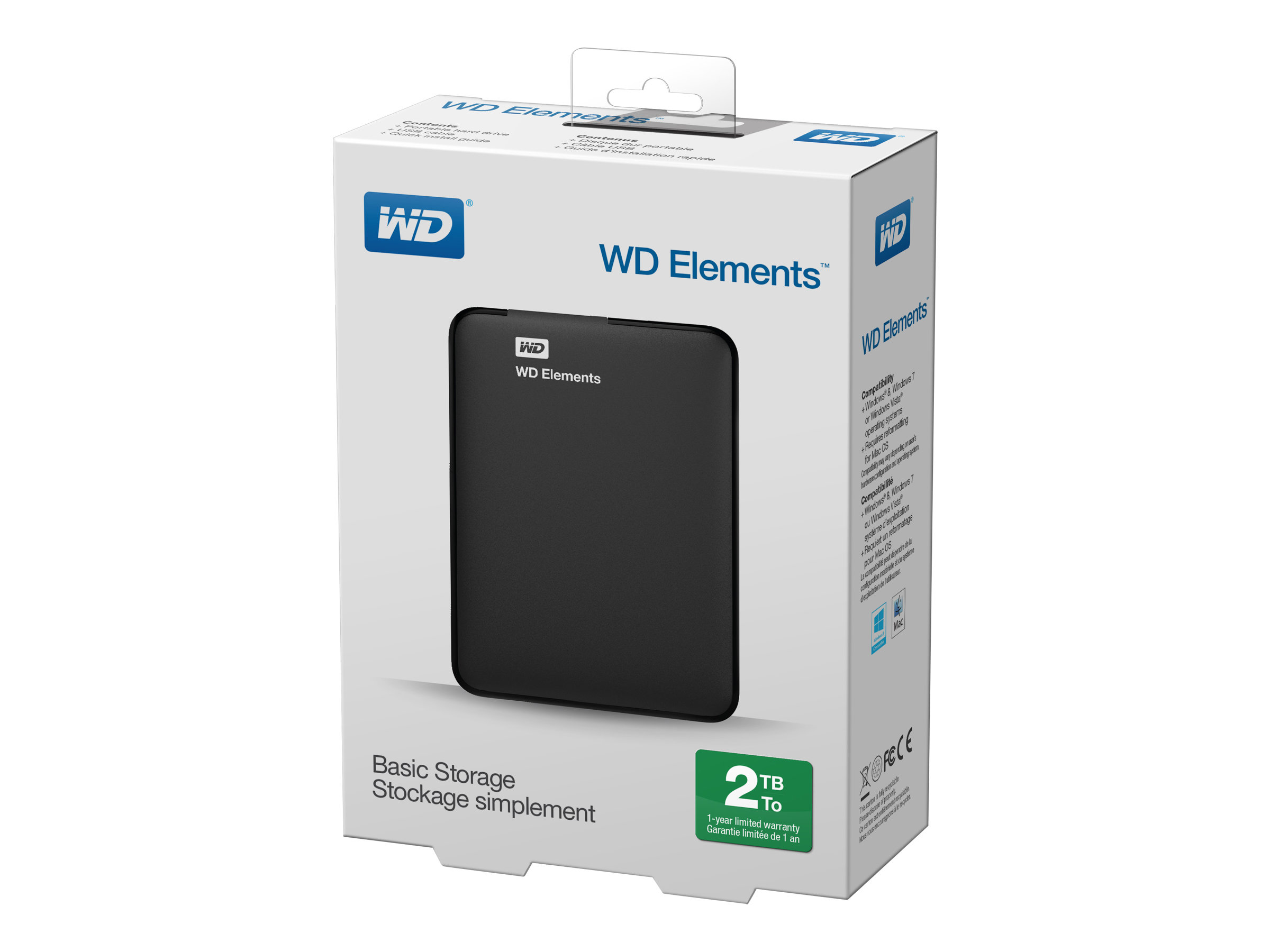 WD Elements Portable 2 TB USB 3.0 Schwarz