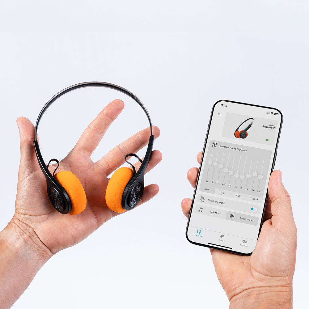 JLab Rewind 2 On-Ear Bluetooth-Kopfhörer Schwarz