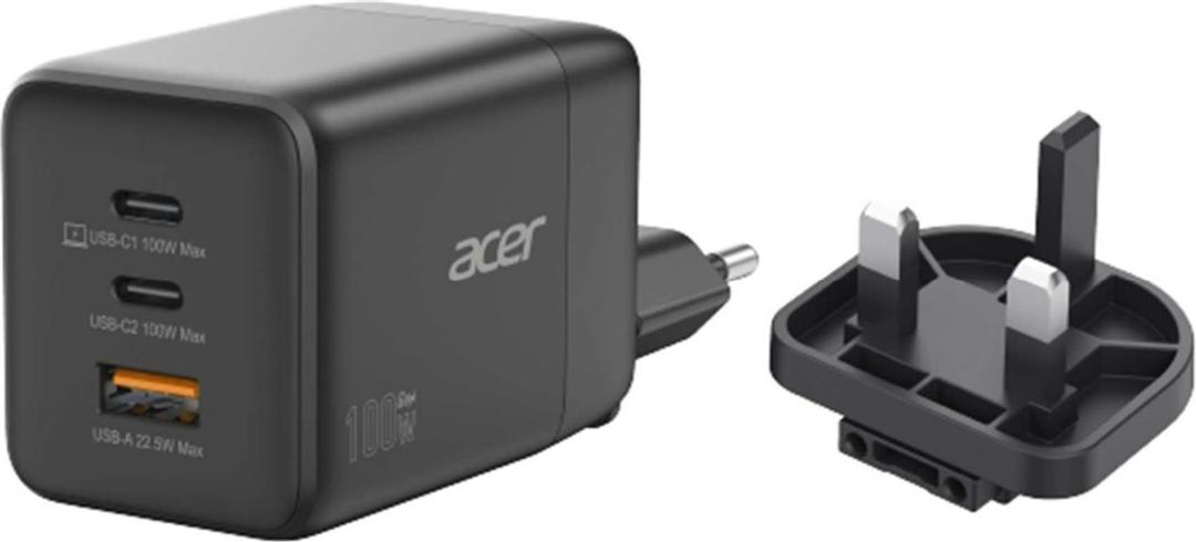 Acer GaN charger 2x USB-C+ 1x USB-A black (HP.DSCAB.019)