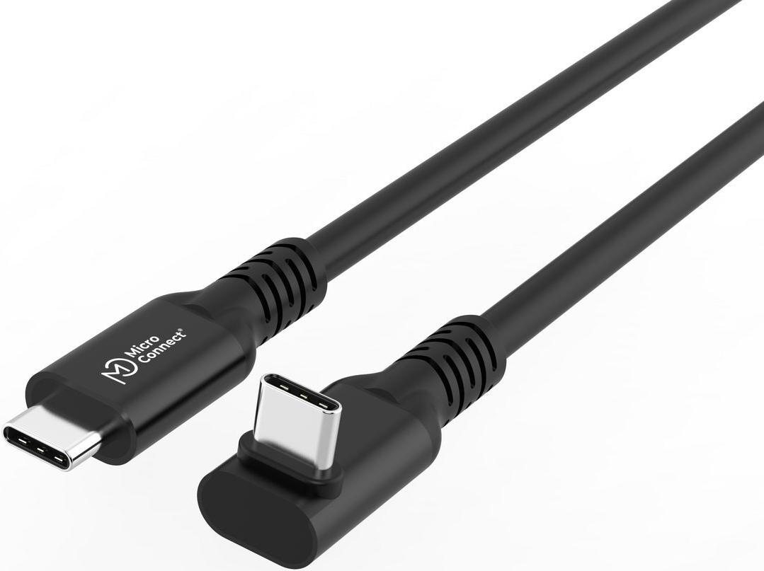 MicroConnect USB-C 3.2 Gen 2x2 Premium Angled Cable 100W 20Gbps (MC-USB3.2CC15-FA)