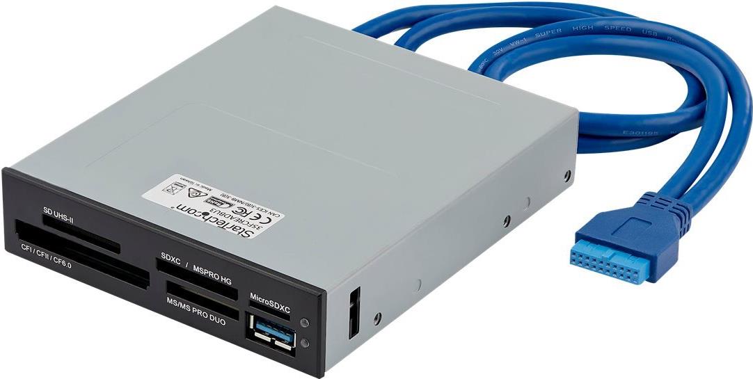 StarTech.com USB 3.0 Interner Multi-Kartenleser mit UHS-II Unterstützung 35FCREADBU3 Schwarz, Metallisch