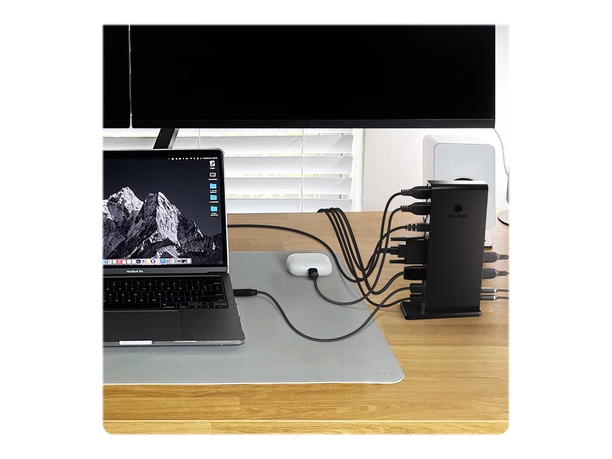 ICY BOX IB-DK2241AC 11-in-1 Dockingstation USB 3.2 Gen 1 HDMI DVI Gigabit Ethernet Schwarz