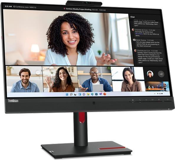 Lenovo ThinkVision T24mv-30, LED-Monitor - (60.45 cm(23.8 Zoll), schwarz, Full HD, HDMI, DisplayPort, USB-C, Pivot, Webcam) (63D7UAT3EU) (geöffnet)