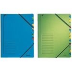 LEITZ Ordnungsmappe, DIN A4, Karton, 12 Fächer, rot Colorspankarton 450 g-qm, Fächerblock 320 g-qm, mit (3912-00-25)