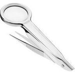 FIRST AID ONLY Lupenpinzette, silber 23 mm Kunststofflinse, 4,5-fache Vergrößerung, - 1 Stück (P-10011)