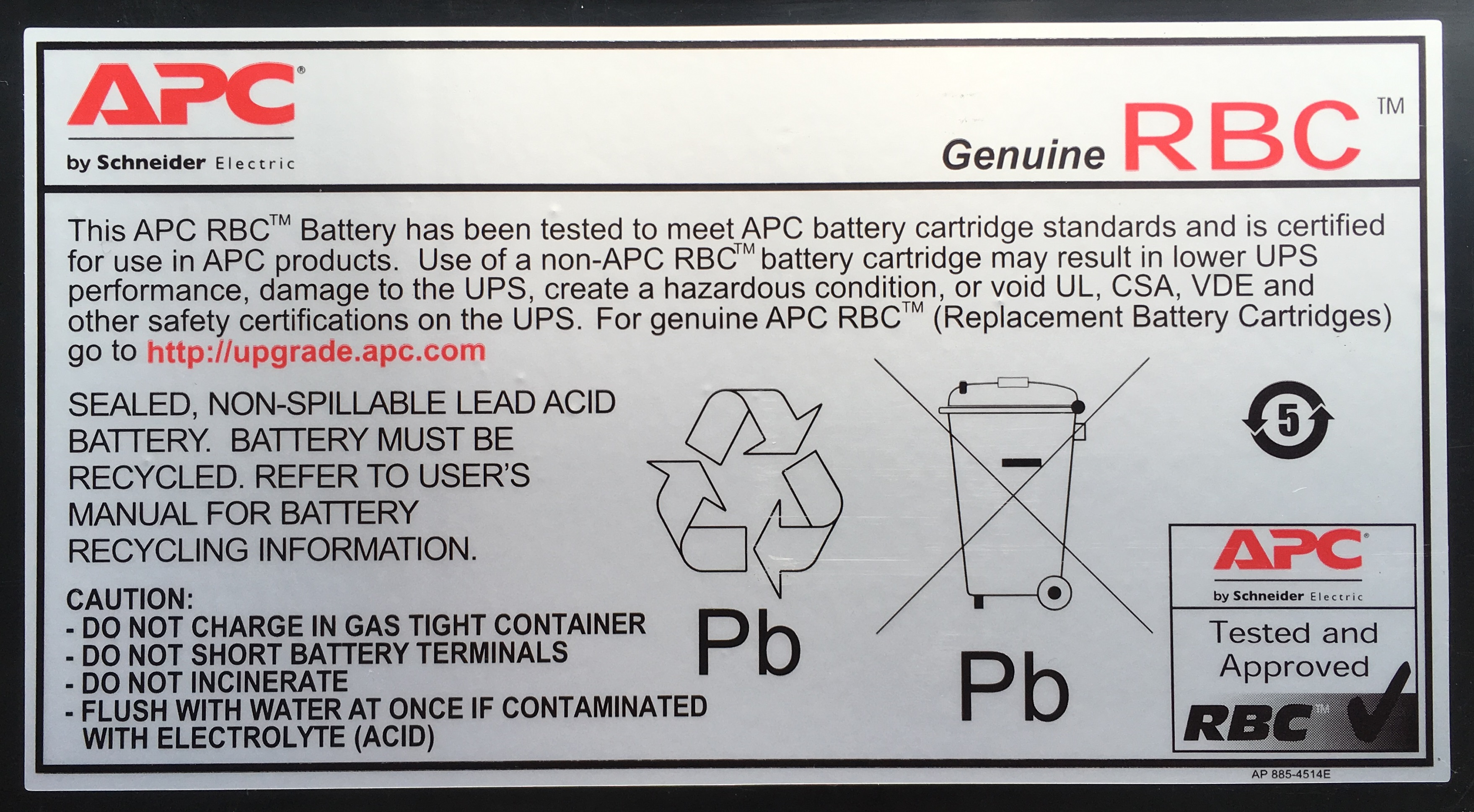 APC Replacement Battery Cartridge #18 Schwarz