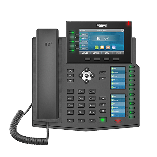Fanvil X6U IP-Telefon 20 SIP-Leitungen LCD Schwarz