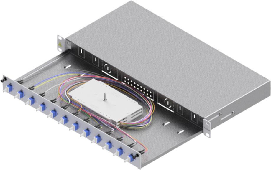 ZVK LSB1B225 LWL-Spleißgehäuse Basic 1HE 12x LC-Duplex Standard OS2 ausziehbar (LSB1B225)