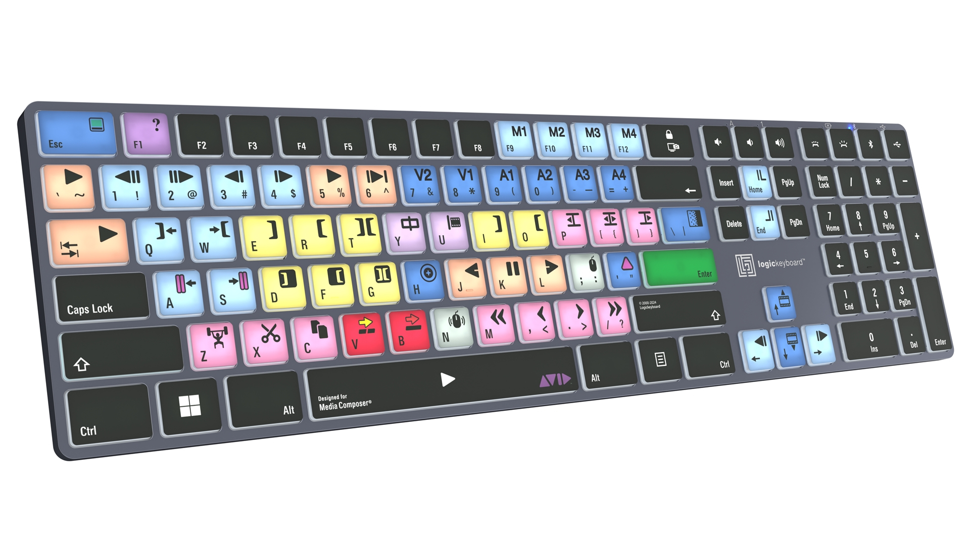 Logickeyboard LKB-MCOM4-TPC Tastatur QWERTZ Deutsch Schwarz