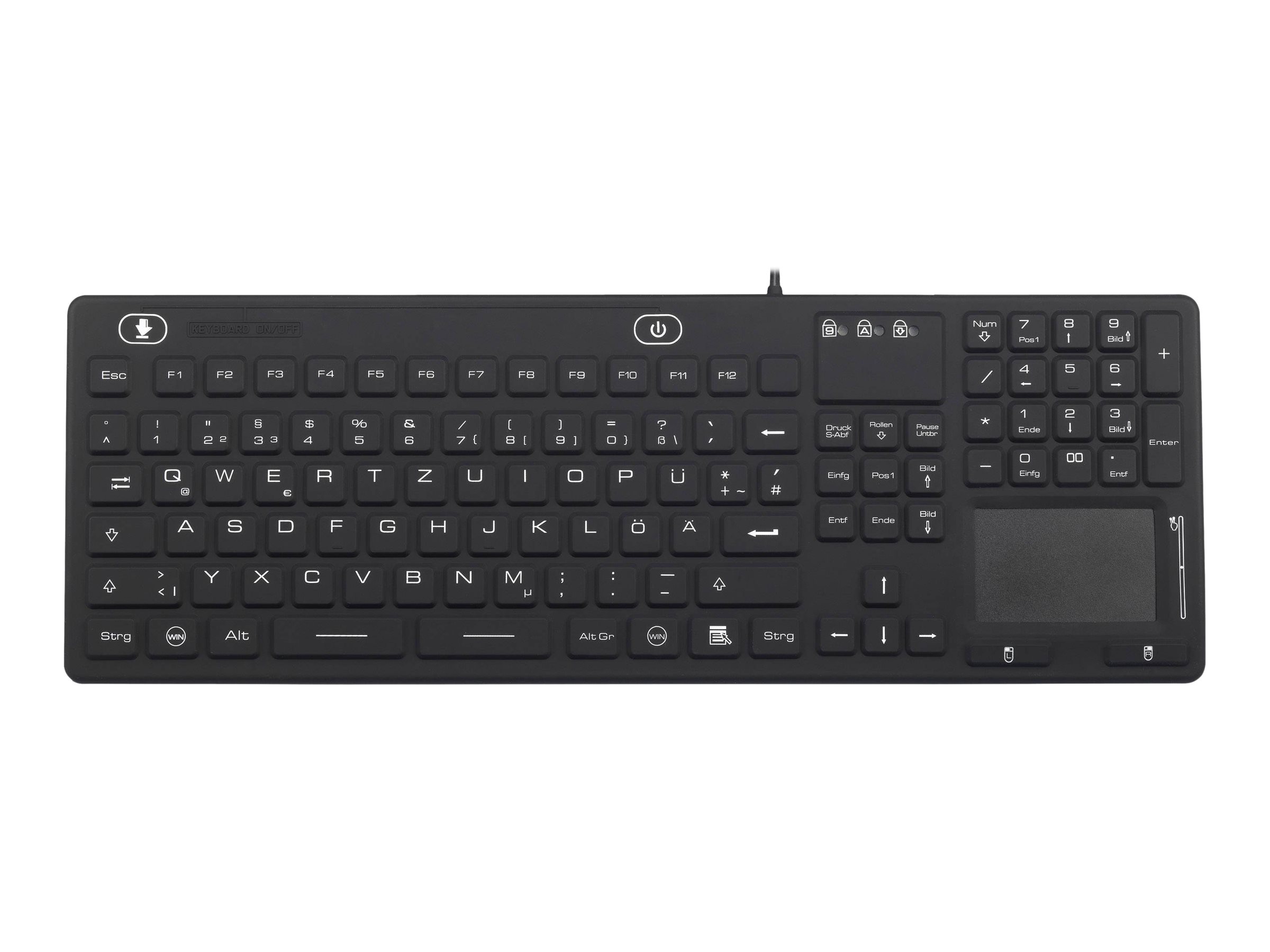 Renkforce iM-IKB110-BK Industrie-Tastatur mit Touchpad Schwarz