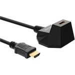 InLine® HDMI Verlängerung mit Standfuß, HDMI-High Speed mit Ethernet, 4K2K, Stecker / Buchse, schwarz / gold, 5m (17535S)