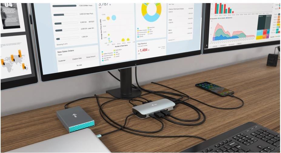 i-Tec USB-C Metal Nano Dockingstation Power Delivery 100 W Silber
