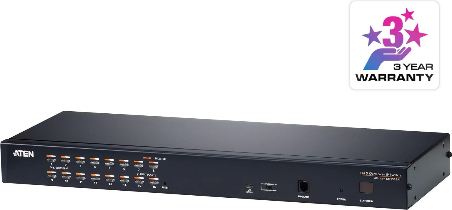 ATEN ALTUSEN KH1516AI KVM-over-IP-Switch 16-fach 19" Schwarz