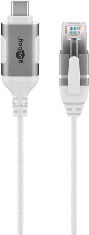 Goobay 74387 Ethernet-Kabel USB-C 3.1 auf RJ45 2 m Weiß