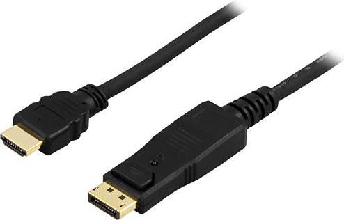 Deltaco DP-3020 Videokabel-Adapter 2 m DisplayPort HDMI Typ A (Standard) Schwarz (DP-3020)