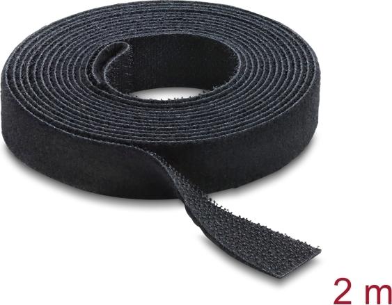 Delock Klettband auf Rolle schwarz L 2 m x B 13 mm (19030)