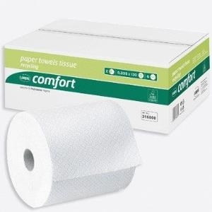 wepa Handtuchrolle Comfort, 2-lagig, Tissue, hochweiss Linienprägung, blauer Leim, Blattbreite: 205 mm (316800)