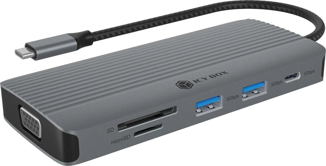 10 in 1 USB-C Docking station, 1x HDMI 4K60Hz, 1x VGA, PD 100W (IB-DK4040a-CPD)