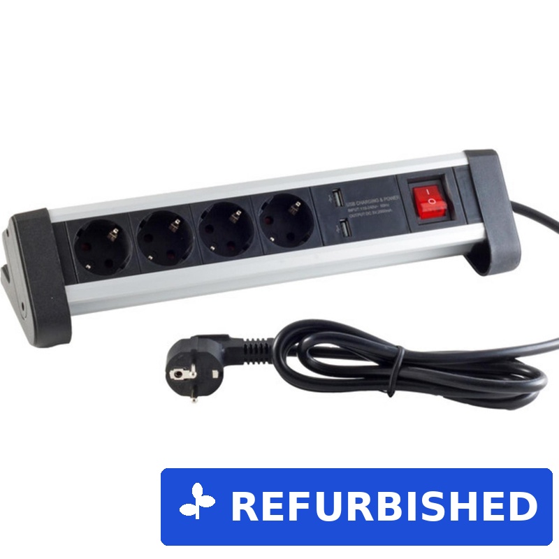 S-Conn 60317 Innenraum 4AC-Ausgänge 1.5m Schwarz - Weiß Verlängerungskabel (60317) (B-Ware)