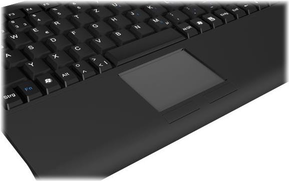 KeySonic ACK-540U+ Mini-Tastatur mit Smart-Touchpad USB QWERTY UK Schwarz