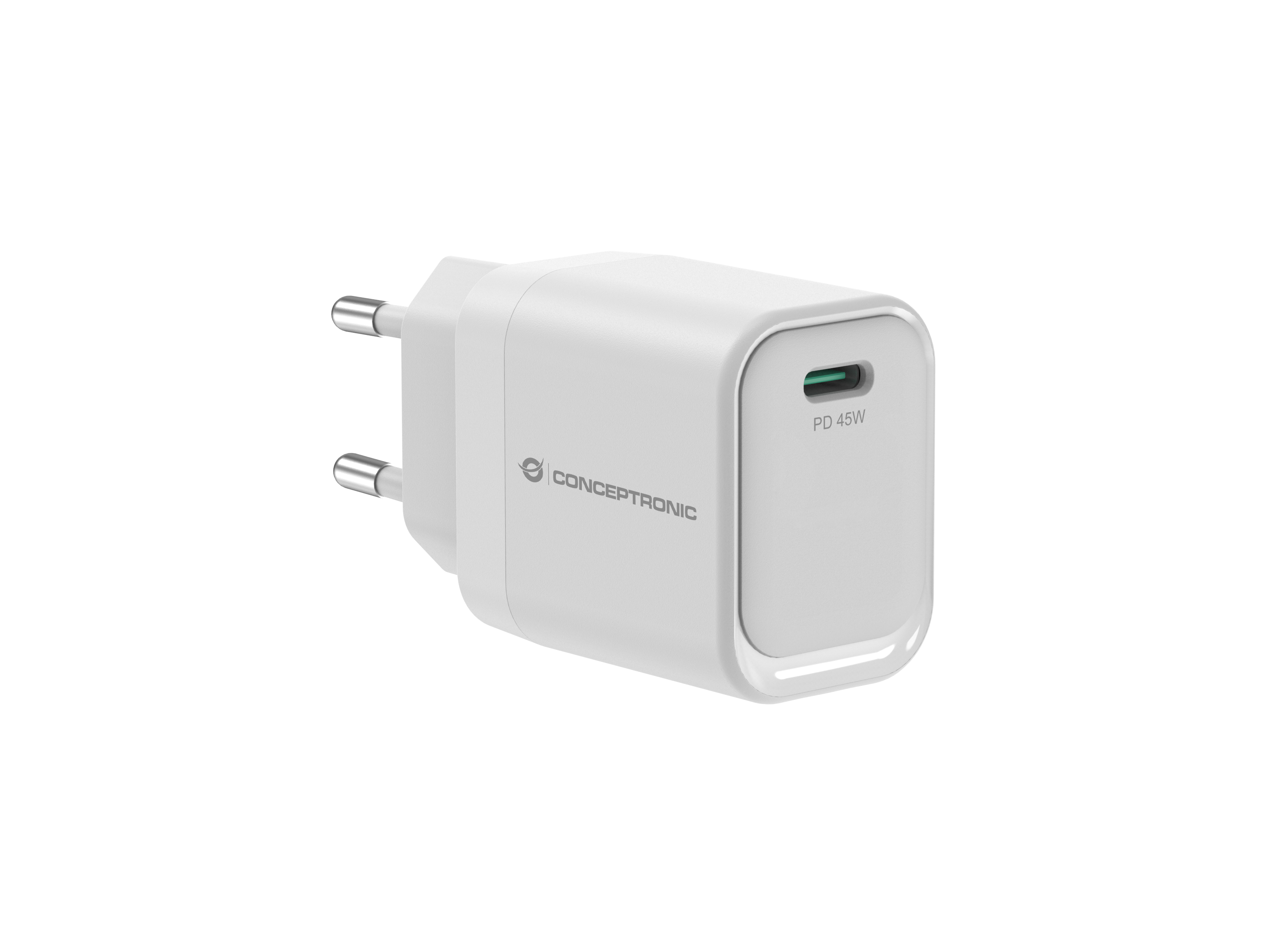 Conceptronic ALTHEA19W45 GaN USB-C Ladegerät 45W PD 3.0 PPS Weiß