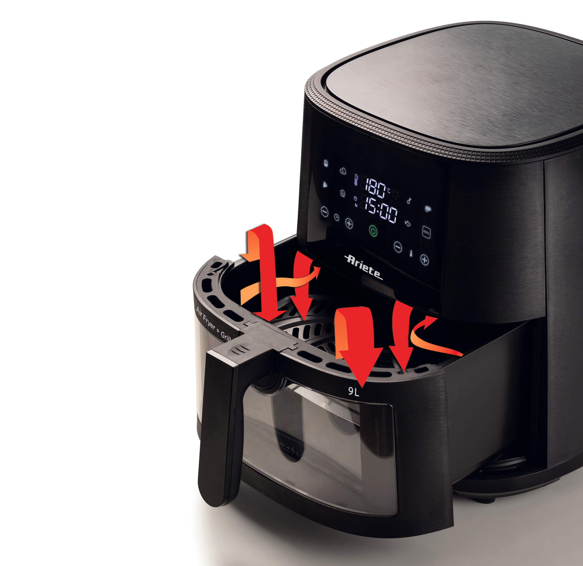 Ariete 4630S Airy Fryer Heißluftfritteuse 9 l Schwarz