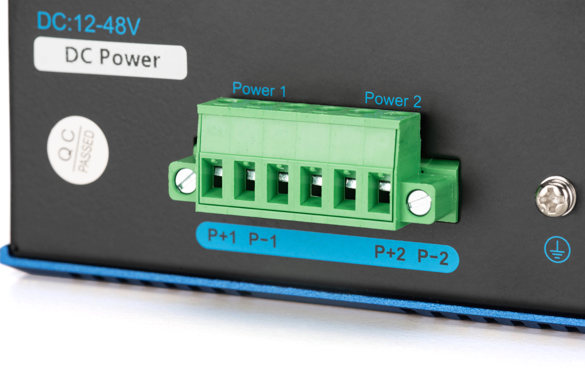 Digitus Industrial 8+2-Port Gigabit Ethernet PoE+ Switch Unmanaged 240 W Schwarz, Blau