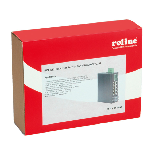 ROLINE Industrie Switch 8 Ports unmanaged Fast Ethernet