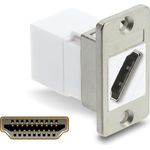 Delock Panel Mount HDMI Buchse zu diagonal 8K 60 Hz silber weiß (91101)