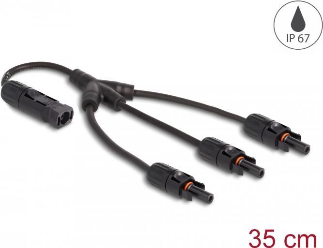 DeLOCK DL4 Solar Splitter Kabel 1 x Stecker zu 3 x Buchse 35 cm schwarz (88224)