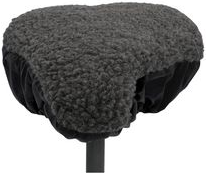 FISCHER Fahrrad-Satteldecke, wendbar, grau/schwarz Material: 50% PVC, 35 % PU, 15% EPE, graue Fellimitation - 1 Stück (85715)
