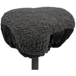 FISCHER Fahrrad-Satteldecke, wendbar, grau/schwarz Material: 50% PVC, 35 % PU, 15% EPE, graue Fellimitation - 1 Stück (85715)