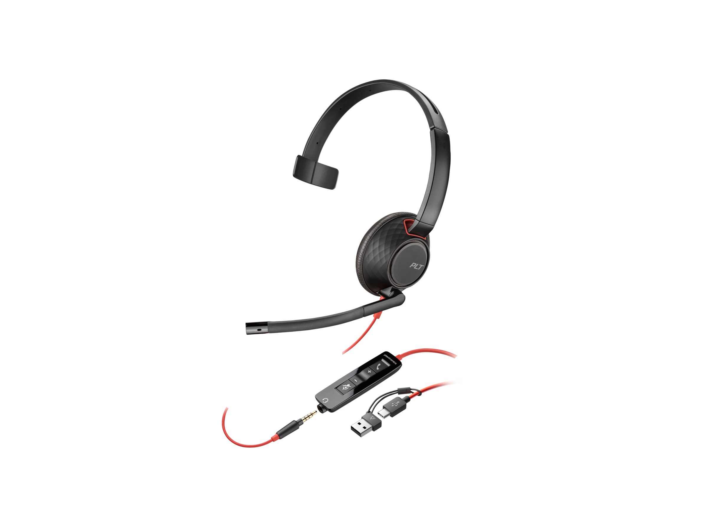 HP Poly Blackwire 5210 On-Ear Headset USB-C 3,5 mm Kabelgebunden Schwarz
