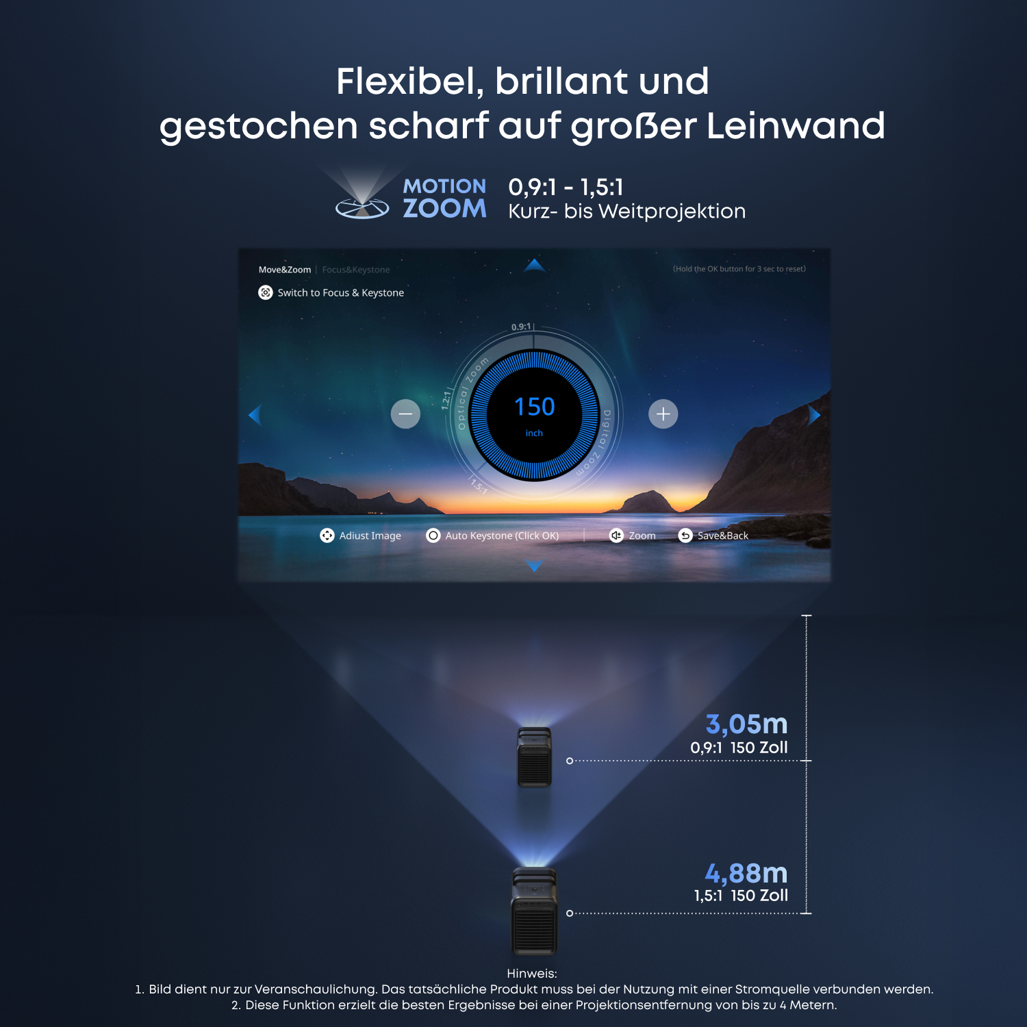 Anker Innovations Nebula X1 DLP-Projektor Laser 3D 3500 ANSI-Lumen 4K UHD Schwarz, Grau