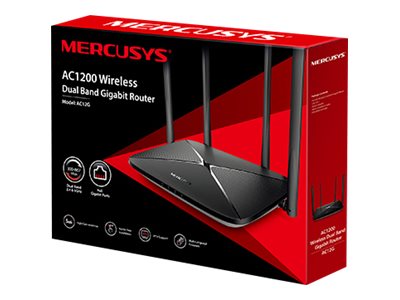 Mercusys AC12G WLAN-Router Wi-Fi 5 Dual-Band Gigabit Schwarz