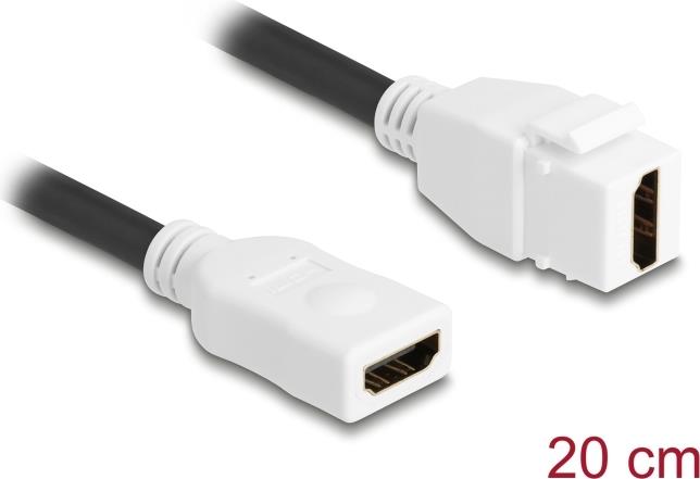 Delock Keystone Modul Kabel HDMI Buchse zu 8K 60 Hz 20 cm weiß (90684)
