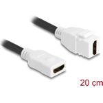 Delock Keystone Modul Kabel HDMI Buchse zu 8K 60 Hz 20 cm weiß (90684)