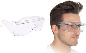 HYGOSTAR Schutzbrille für Brillenträger, transparent aus Kunststoff, Gläser aus Polycarbonat, kann perfekt - 1 Stück (85107)