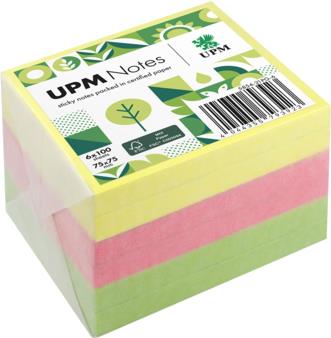 UPM Notes Haftnotiz 5854-21PG-6 Brillant 75x75mm 100Bl. sort. 6St. (5854-21PG-6)