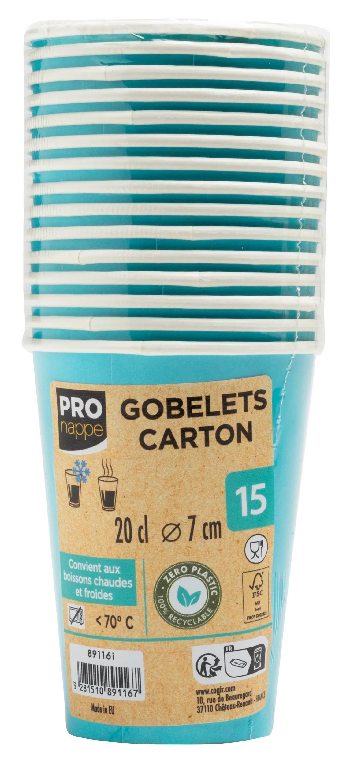 PROnappe Papp-Trinkbecher 200 ml Karton 15 Stück Türkis
