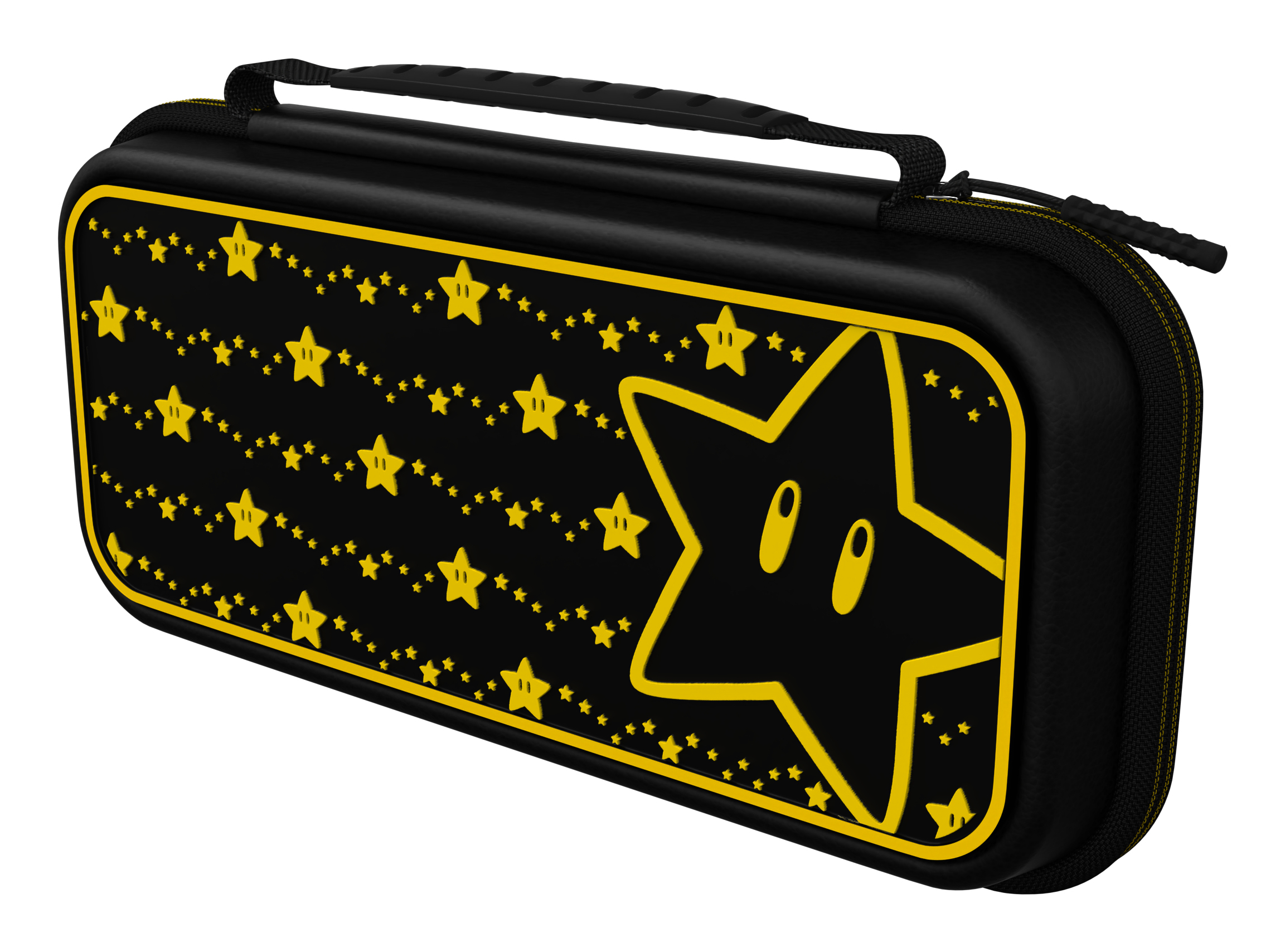 PDP Switch Travel Case Plus Super Star Glow in the Dark Schwarz, Gelb