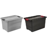 OKT Aufbewahrungsbox "Box Solido", 52 Liter, graphite/rot mit Deckel, Deckel mit Schiebeverschluss, - 1 Stück (10847826000)