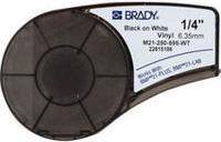 Brady, M21-250-595-WT-BK, Vinyl, Schwarz auf Weiß, 6mm x 6,4m, permanent, endlos, f. BMP21 PLUS (139744)