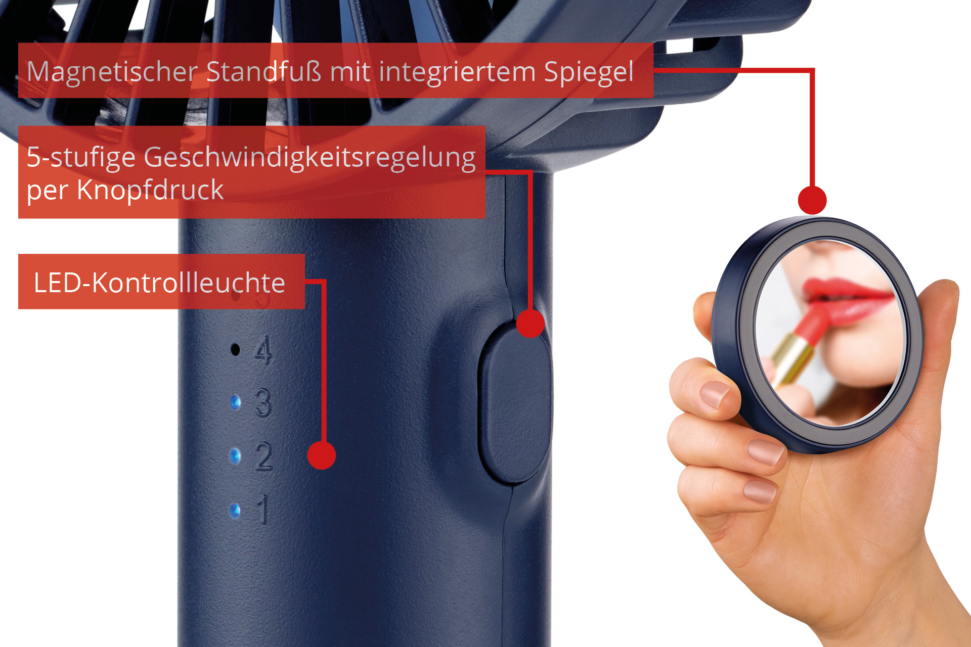 UNOLD Breezy II Handventilator 10 cm Blau
