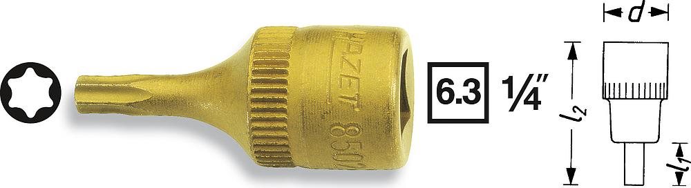Hazet Torx-Schraubendreher-Einsatz 6,3 mm (1/4") 8502-T30 Länge 28 mm (8502-T30)