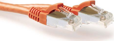 ACT Orange 15 meter LSZH SFTP CAT6A patch cable snagless with RJ45 connectors. Cat6a s/ftp lszh sng or 15.00m (FB7115)