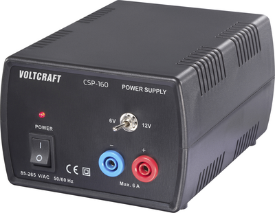 VOLTCRAFT CSP-160 Labornetzgerät Gleichspannung schaltbar 6 V/DC, 12 V/DC 6 A (max.) 72 W Anzahl Ausgänge 1 x (VC-17193980)