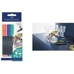 FABER-CASTELL Creative Marker, 4er Blister Tinte auf Wasserbasis, geruchsneutral, wisch- und - 1 Stück (160704)